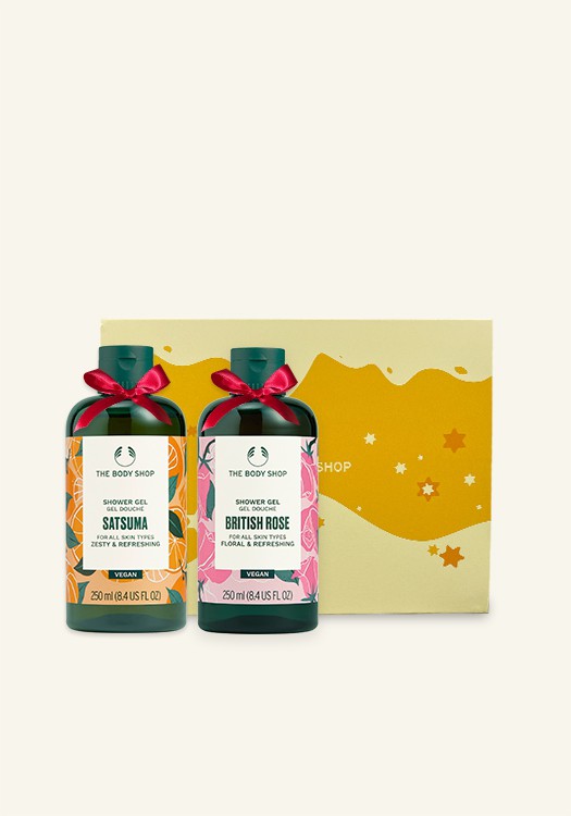 XMAS GIFT 4: 2 SHOWER GEL 25OML WITH  BOX 1 LIMITED COLOUR GIFT BOX					